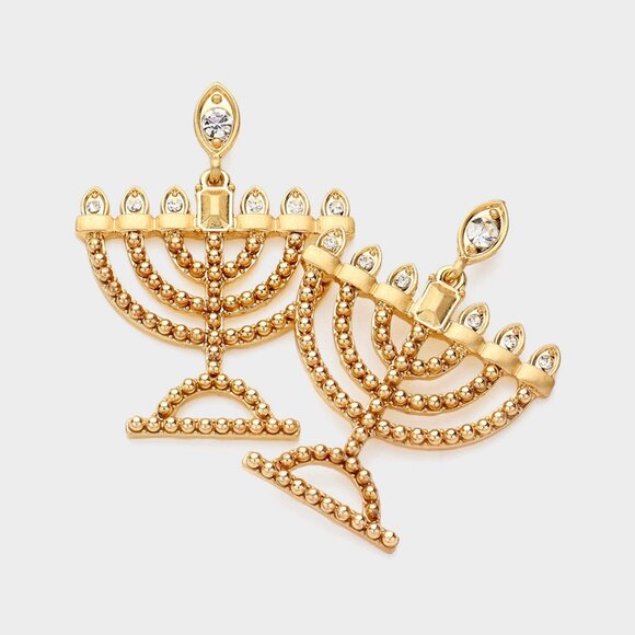 Hanukkah Menorah Statement Earrings 🕯️✨ - Picture 1 of 2
